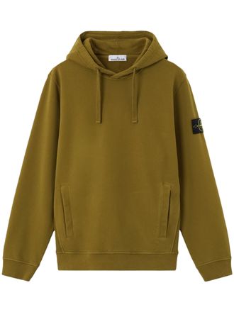 Stone Island Relaxed Olive Green Hoodie Sweater with Compass Logo