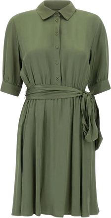 Kaos Chemisier midi con cintura - Verde