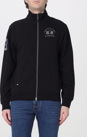 La Martina Felpa dolcevita con zip e logo a contrasto in cotone