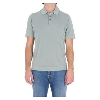 Drumohr Polo Shirts, male, Green, Size: 2XL Fine-Knit Cotton Polo