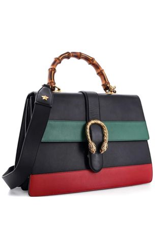 Gucci Dionysus Bamboo Top Handle Bag Colorblock Leather Large satchel - Zwart