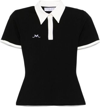 Rowen Rose Embroidered-Logo Polo Top - Womens - Elastane/Cotton