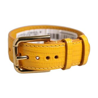 Dolce & Gabbana Lizard Embossed Leather Belt - Dames - Accessoires - Geel - Maat: ONE Size Leer