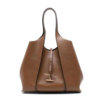 Tod's Tassen, Dames, Bruin, ONE Size, Leer, T Timeless Shopping Bag