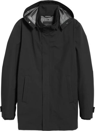 Herno Mens Hooded Car Coat In Black