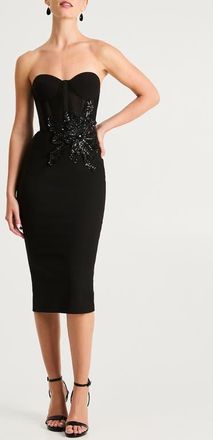 Helsi Stella Sequin Strapless Cocktail Dress in Black at Nordstrom, Size X-Small
