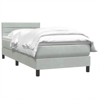 vidaXL Cama Box Spring Con Colch&oacute;n Terciopelo Gris Claro 80x210 Cm Vidaxl