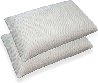 Talamo Italia Dmora Juego De 2 Cojines, 100% Made In Italy, Coj&iacute;n jab&oacute;n Desenfundable En Memory Foam Perforado, Hipoalerg&eacute;nico Y Transpirable, 71x41x15 Cm, Con Emba