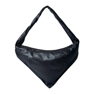 Christophe Lemaire Tassen, unisex, Zwart, ONE Size, Leer, Kleine Schoudertas met Sjaal