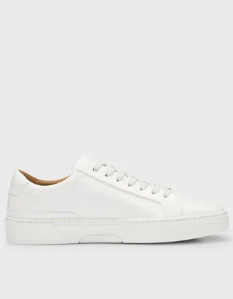HUGO BOSS Mens BOSS Orange Gary Tenn Mens Leather Low-Top Trainers with Branded Lace Loop NOS - Open White 112 - Size: 11
