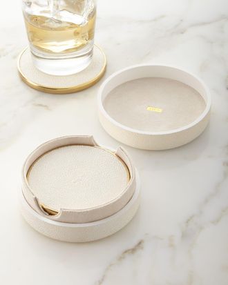 Aerin Faux-Shagreen Coaster Set