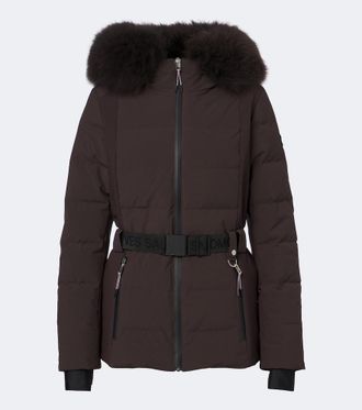 Yves Salomon Belted shearling-trimmed ski jacket
