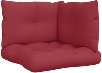 vidaXL Cojines Para Palets 3 Unidades Tela Rojo Tinto Vidaxl