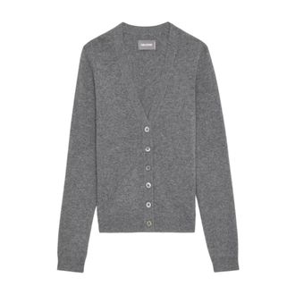 Zadig&Voltaire Truien & Vesten, Dames, Grijs, L, Wol, Cashmere Cardigan