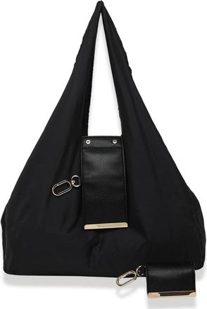 Generic Keychain Tote Bag, Lightweight, Foldable, Expandable, Vegan Luxury, Ethical Style, Elegant Portable Handbag for Daily Errands (Black,One Size)