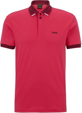 HUGO BOSS Mens Regular Fit Polo Shirt in Medium Pink - Size Small