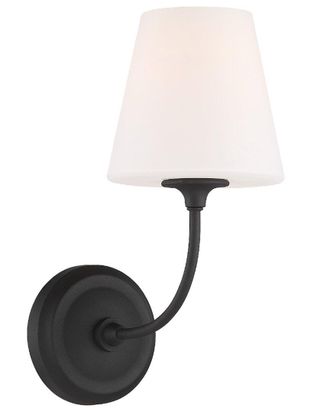 Crystorama Libby Langdon For Crystorama Sylvan 1-Light Black Forged Wall Mount