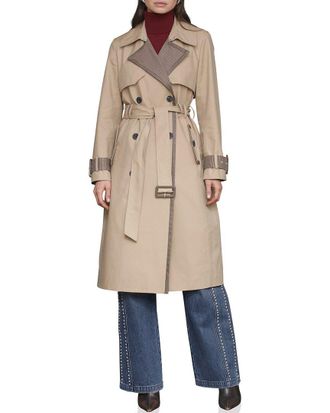 Avec Les Filles Mixed Media Trench Coat