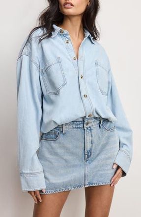 Good American Denim Shirtdress in Indigo795 at Nordstrom Rack, Size X-Small