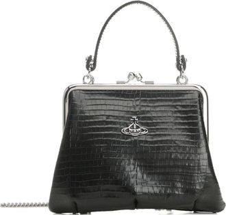 Vivienne Westwood Tassen, Dames, Zwart, ONE Size, Zwarte Kettingportemonnee met Metalen Sluiting