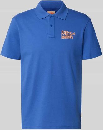 Blend Regular Fit Poloshirt mit Print und Knopfleiste Modell MAILLE in Royal, Gr&ouml;&szlig;e XXL