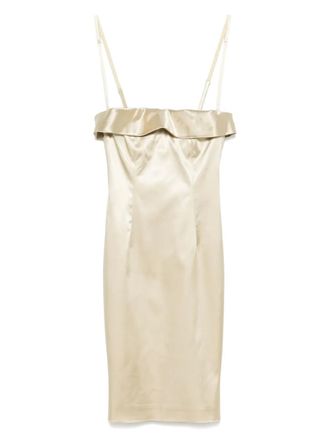 Dolce & Gabbana 2000s satijnen midi-jurk - Beige