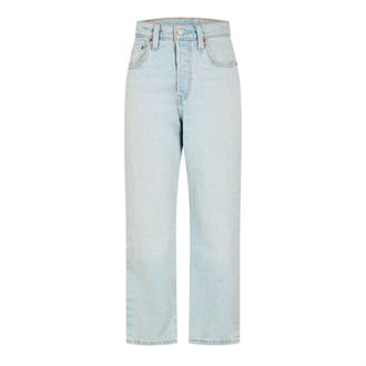 Levi's Damesjeans 501 met rechte pijpen en enkellengte (Weggestapt)