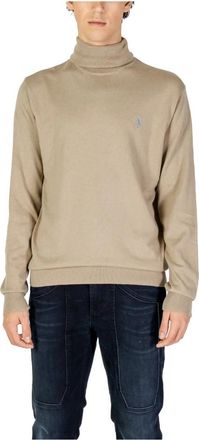 U.S.Polo Association Turtleneck Trui - Heren - Coltruien - Beige - M - Katoen - Truien & Vesten