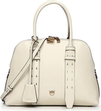 Pinko Bowling Medium Handtas - Dames - Handtassen - Wit - ONE Size - Leer - Tassen
