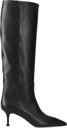 Premiata 65mm pointed-toe heel boots - women - Lamb Skin/PVC/Lambskin/Calf Leather - 36 - Black