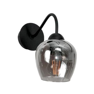 OEM Aplique De Pared Con Pantalla De Cristal Grafito Negro 15-233 Gris Indi