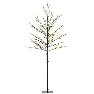 HOMCOM &Aacute;rbol con luces 17x17x150 cm negro