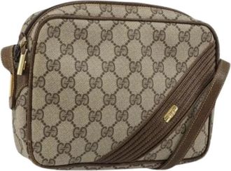 Gucci Pre-owned Vintage GG Canvas Shoulder Bag - Dames - Vintage Schoudertas - Beige - ONE Size - Leer - Vintage