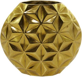 CosmoLiving by Cosmopolitan Cosmoliving By Cosmopolitan Geometric Aluminum Faceted Vase
