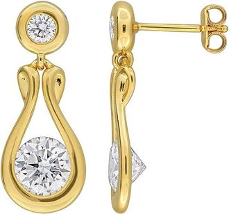Rina Limor Silver 2.80 Ct. Tw. Created White Moissanite Drop Earrings