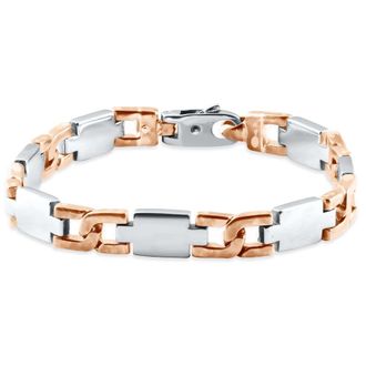 Pompeii3 Mens Link 14k Gold (89gram) or Platinum (143gram) 9.5mm Bracelet 8.5