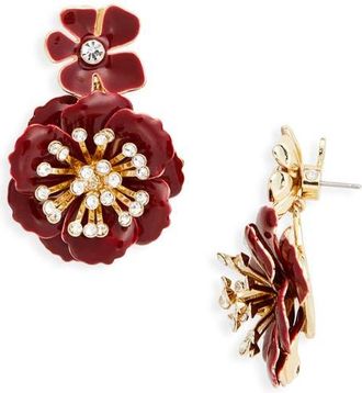 Carolina Herrera Flower Drop Earrings in Rioja at Nordstrom