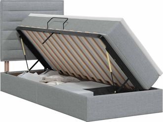 vidaXL Cama Con Almacenamiento Y Colch&oacute;n Gris Claro 100 X 200 Cm Tela Vidaxl