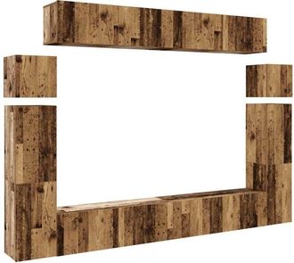 vidaXL Vidaxl - 8 Piece tv Cabinet Set Wall-mounted Old Wood Engineered Wood