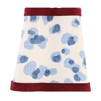 Ballard Designs Layna Chandelier Shade - Mira Blue with Red - Ballard Designs