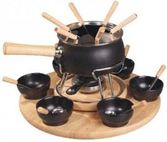 EVA Fonduta Esmaltada Negra Opaca Set De 25 Piezas Eva