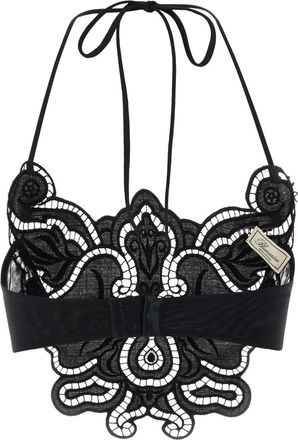 Blumarine Womens Compact Bodysuit Black Polyester Viscose Elastane Bodysuits