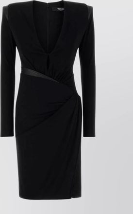 Versace draped v-neck long-sleeve maxi dress