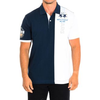La Martina La Martina Mens Short Sleeve Polo TMP608-JS303 man - Blue Cotton - Size Small