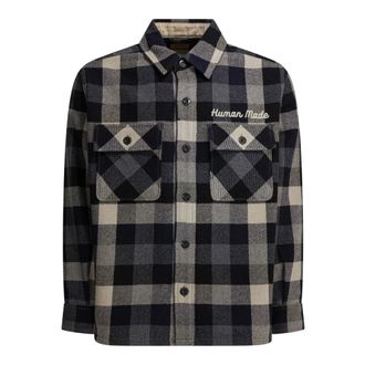 Human Made Jassen, Heren, Veelkleurig, S, Wol, Wool Check Shirt Jacket