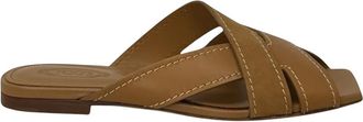 Tod's Sand Cuoio Flat 99L Fasce Incr. T - Dames - Sandalen - Beige - 39 EU - Leer - Schoenen
