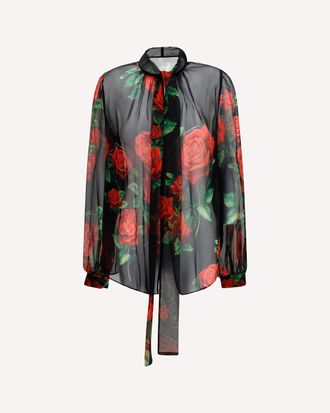 Dolce & Gabbana Rose print chiffon Blouse Female 44