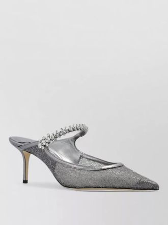 Jimmy Choo London lace mules pointed toe stiletto heel strap