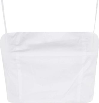 Staud Witte Top met Vierkante Hals en Spaghettibandjes - Dames - Tops zonder mouwen - Wit - L - Tops