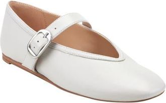 Marc Fisher Godea Mary Jane Flat in White at Nordstrom, Size 9.5
